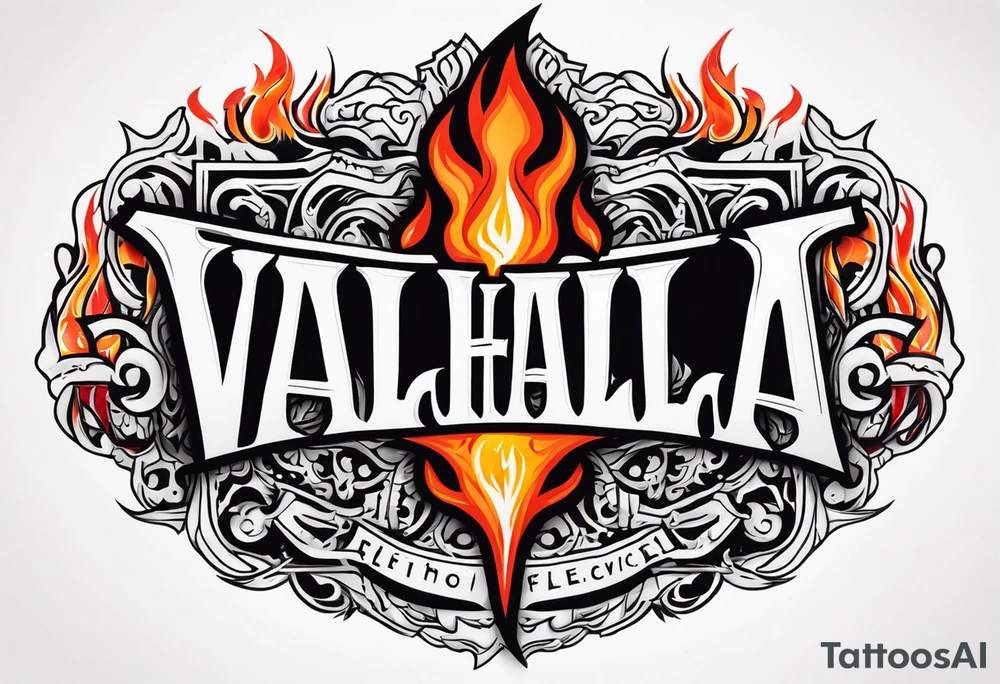 Valhalla on  fire tattoo idea