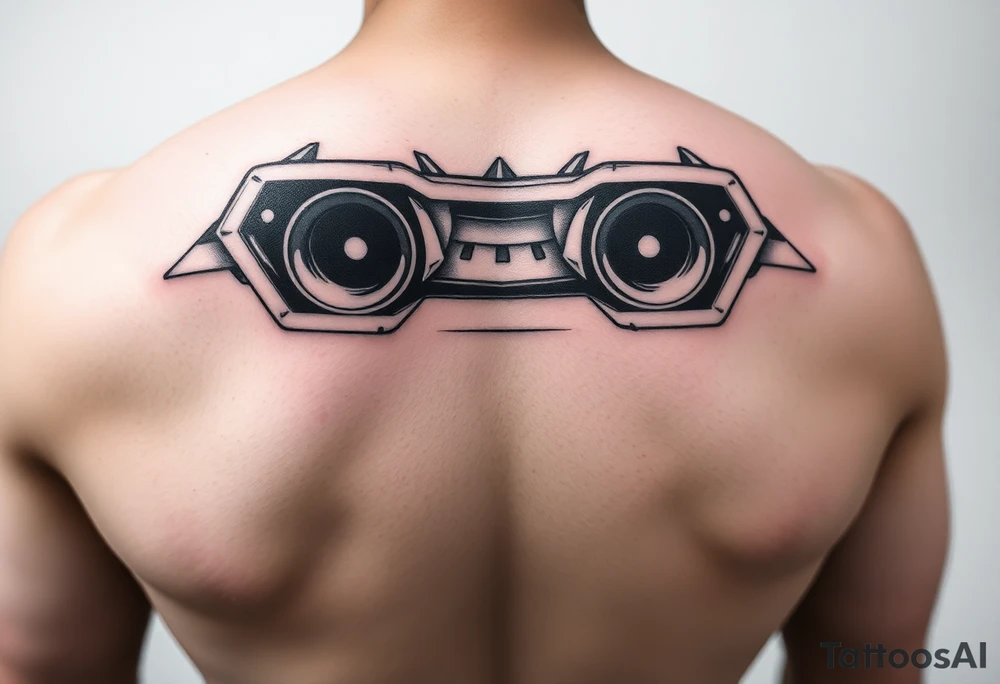 a back tattoo that looks like an exhaust vent, have it to where theres two exhausts
 on both back sides tattoo idea