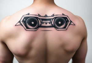 a back tattoo that looks like an exhaust vent, have it to where theres two exhausts
 on both back sides tattoo idea