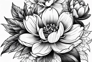 all traditional Japanese flowers tattoo idea