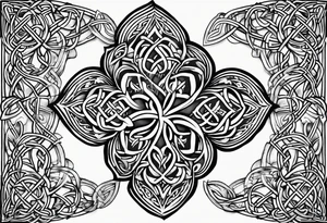 four leaf clover shaped tattoo with trinity celtic knot inside leaf tattoo idea