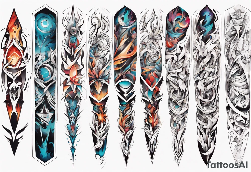 abstract tattoo for full arms tattoo idea