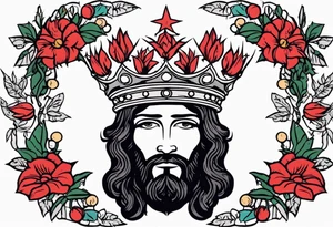crown of thorns jesus
old school vintage simple traditional design 
vintage flowers surrounding crown


bold color simple tattoo idea