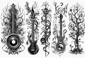 music speaker note tree staff tattoo idea