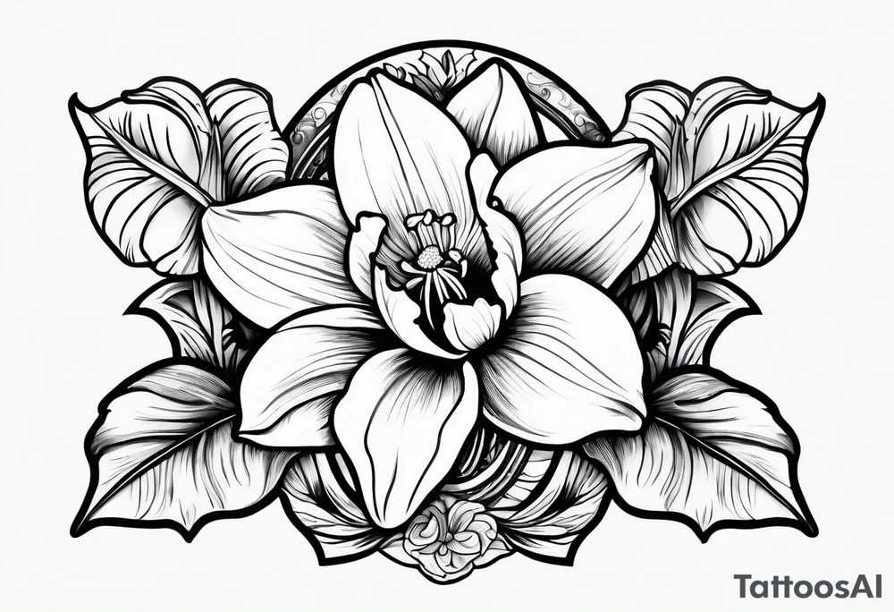 Daffodil birth flower chain tattoo idea