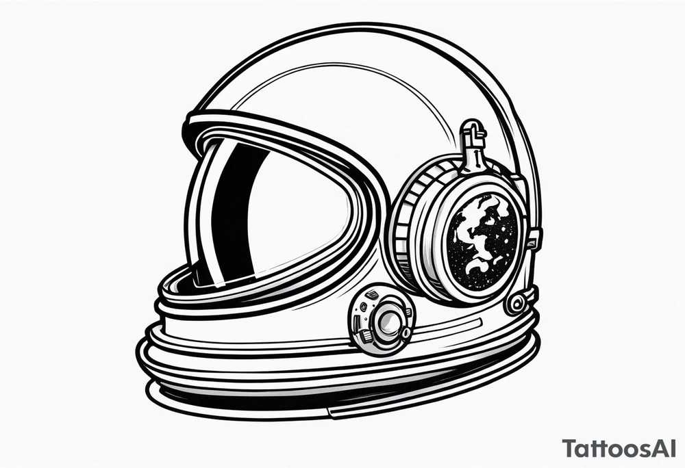 astronaut helmet filled with memories tattoo idea