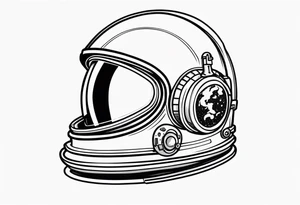 astronaut helmet filled with memories tattoo idea