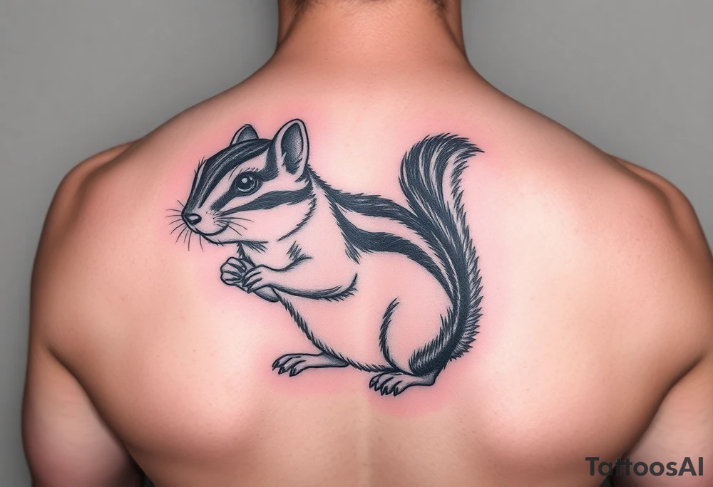 Playful chipmunk tattoo idea