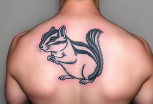 Playful chipmunk tattoo idea