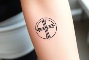 Cross a omaha 
In the back round tattoo idea