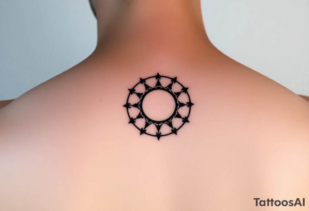 Simple Enso circle between shoulder blades

Stars for family (mum, dad, Dan, anders, Sofie, Ida, vibe, Laura, sue, Nick)

Other symbol for friends (Gul, Caspar, therese, Aimee, Tao, piers, Miranda, Caroline, Liv, Helen, Caroline, Nicky, Dave, Sarah)

Subtle only 7cm in diameter tattoo idea