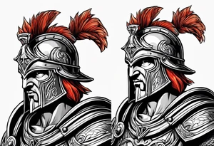 greek god ares with helmet tattoo idea