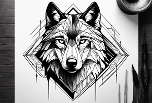 Mountains, wolf eyes underneath tattoo idea