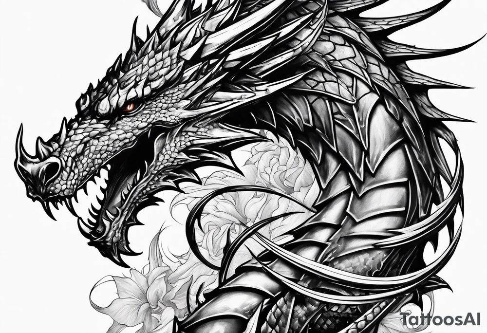 knight fighting dragon tattoo idea