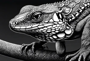 curly tail lizard tattoo idea