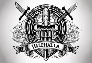 Valhalla  warrior soldier  Sword axe tattoo idea