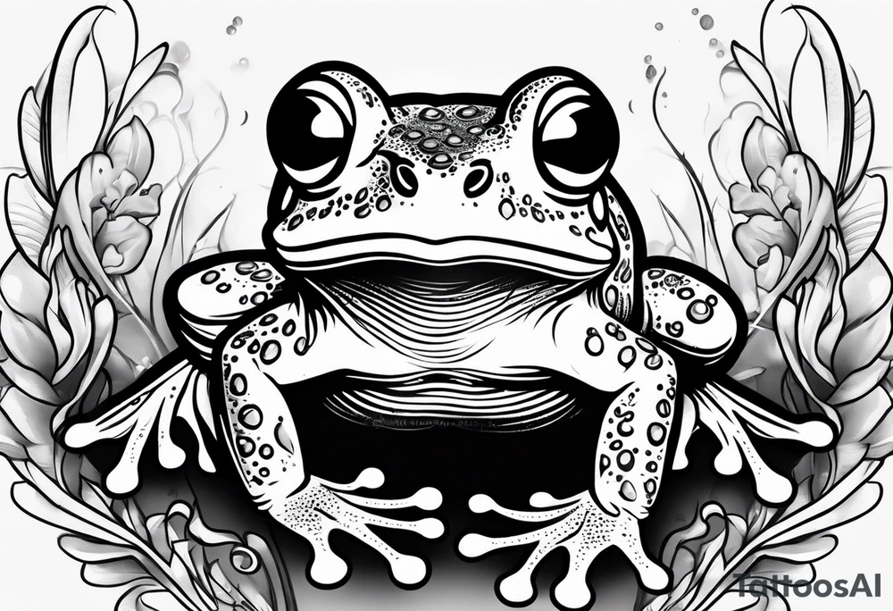 Cute small frog tattoo idea