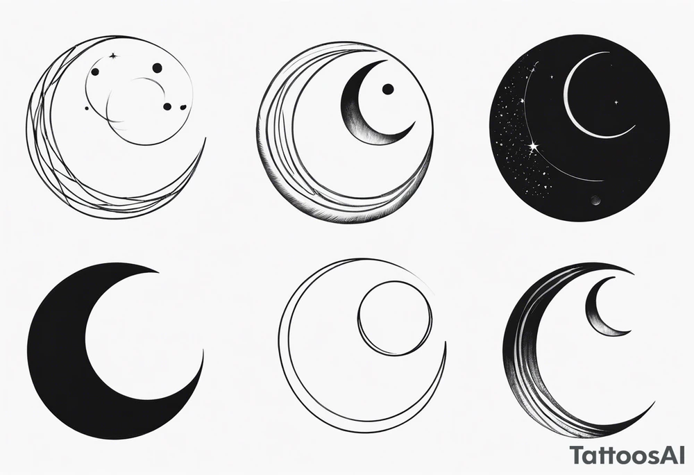 A series of moons in different phases tattoo idea