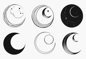 A series of moons in different phases tattoo idea