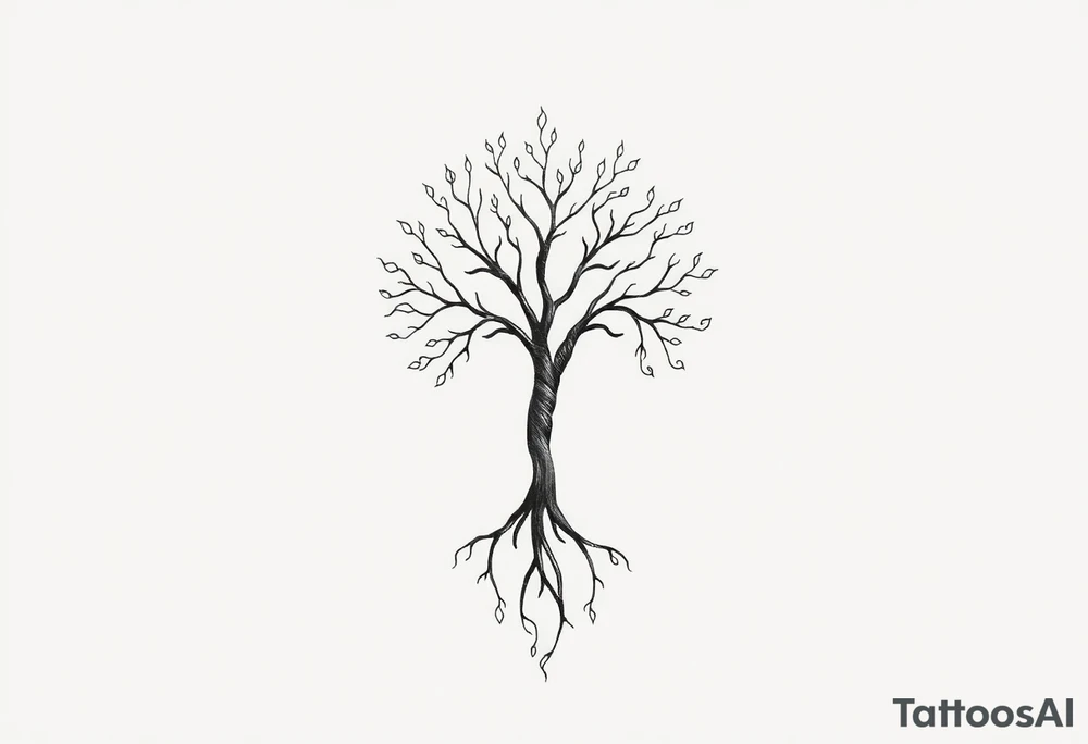 mystical tree of life tattoo idea