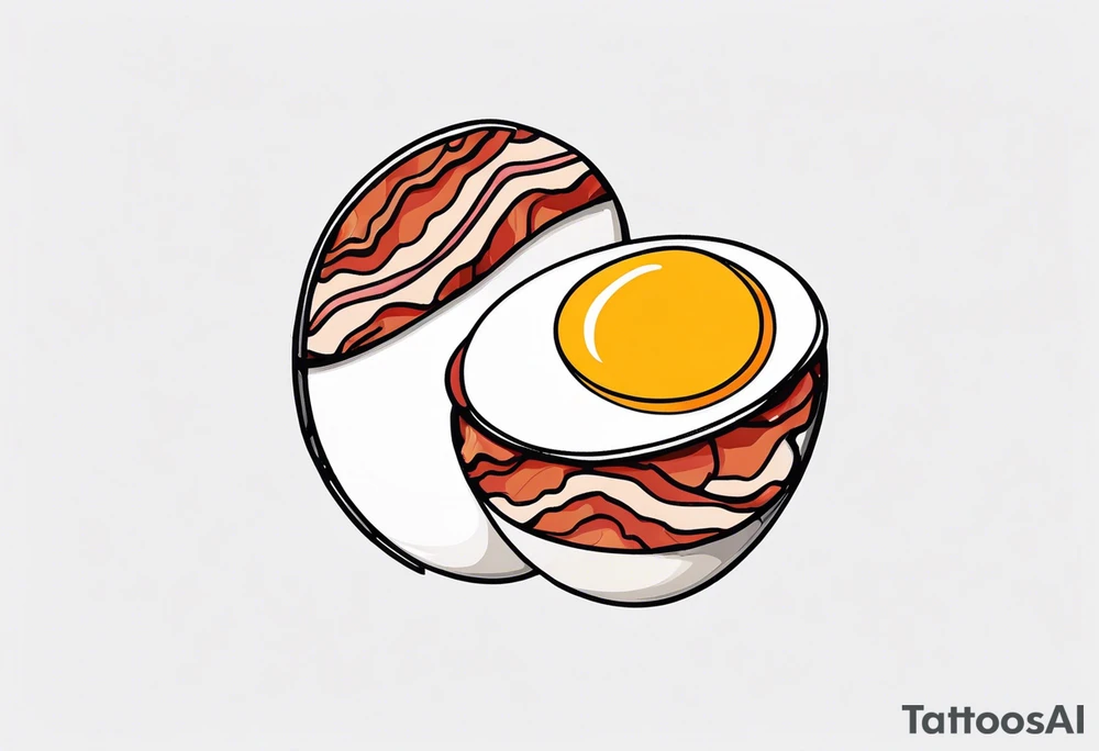Egg with bacon tattoo idea