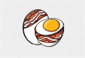 Egg with bacon tattoo idea