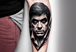 scarface sleeve tattoo for men
The world is yours and demons around it tattoo idea