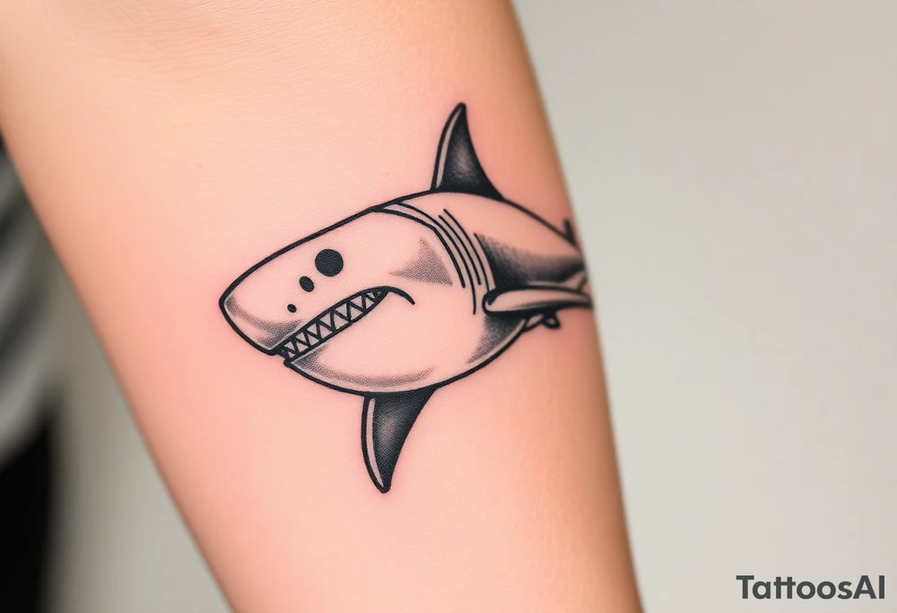 powerful  small great white shark moving forward tattoo tattoo idea