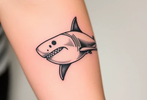 powerful  small great white shark moving forward tattoo tattoo idea