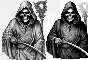 Continue a sleeve for a grim reaper shoulder tattoo death theme full arm sleeve tattoo idea