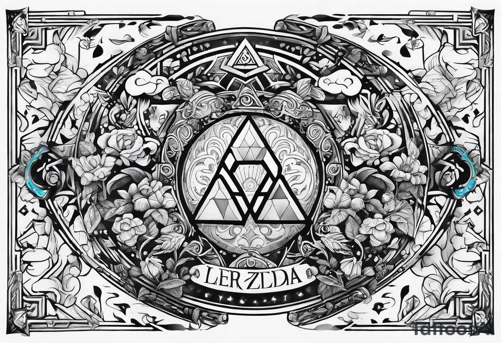 Legend Of Zelda arm sleeve tattoo idea