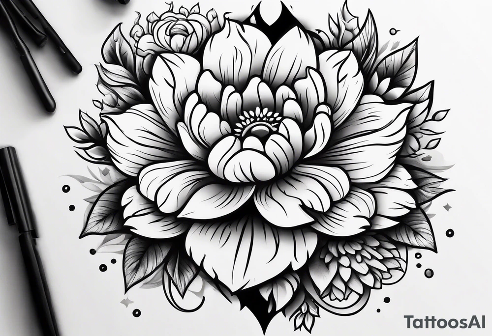 Paw print made of flowers tattoo idea