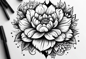 Paw print made of flowers tattoo idea