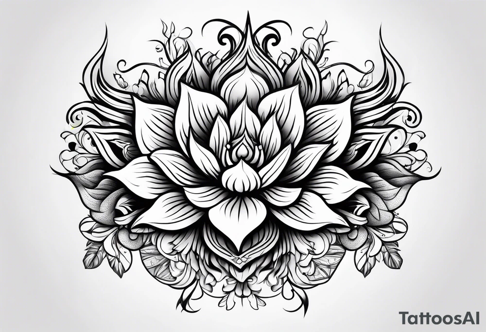 Flower fire tattoo idea