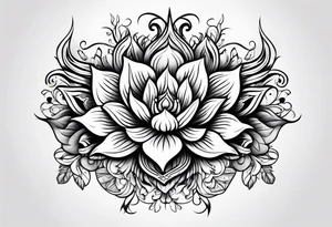 Flower fire tattoo idea