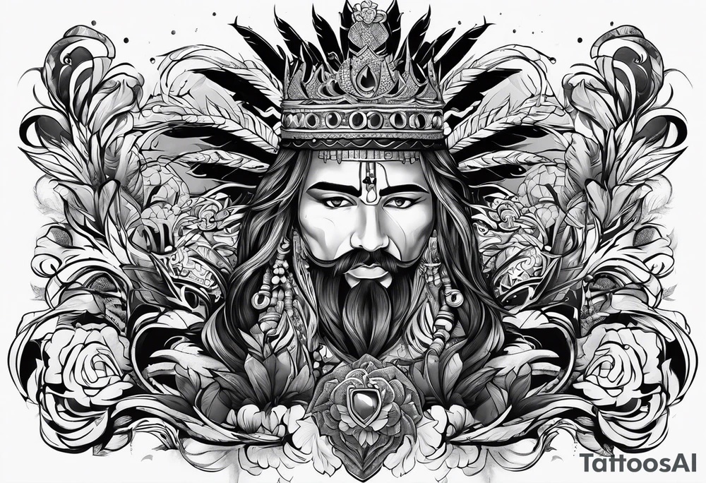 King Saez across the back tattoo idea