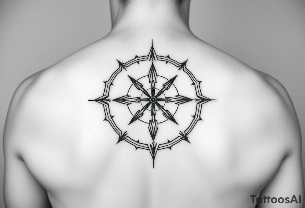 Create a minimalist black-ink tattoo design inspired by the philosophy of self-reliance and personal responsibility. The design should symbolize owning both successes and failures without crediting or blaming others, in an agnostic context. tattoo idea