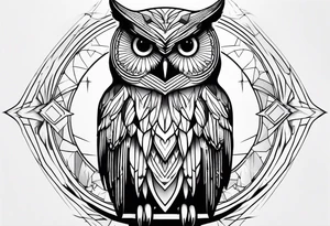 Owl close up tattoo idea