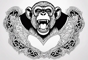 Screaming chimpanzees (chest piece) tattoo idea