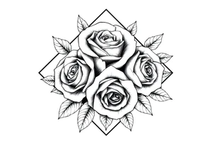 Roses inside of a diamond shape tattoo idea