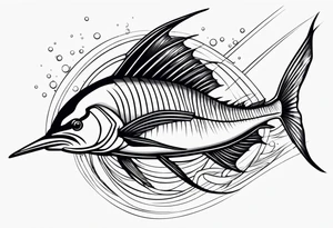 Sailfish, jumping out of the water on shoulder tattoo idea