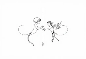 Tatuagem com traços finos inspirada nos livros da autora Sarah J Maas tattoo idea