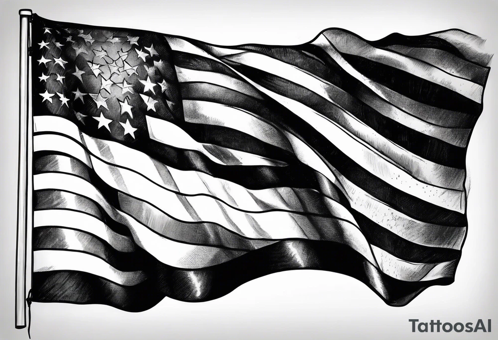 Realistic Military american flag tattoo idea