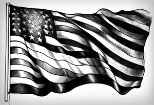 Realistic Military american flag tattoo idea