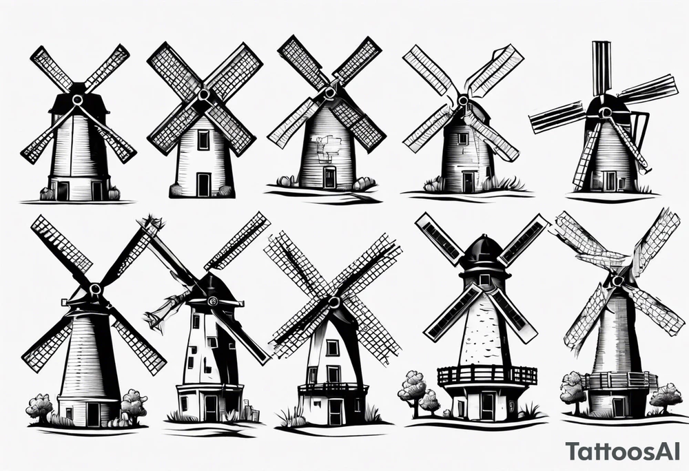 dutch windmill graph that is cute tattoo idea