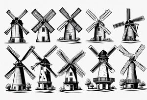dutch windmill graph that is cute tattoo idea
