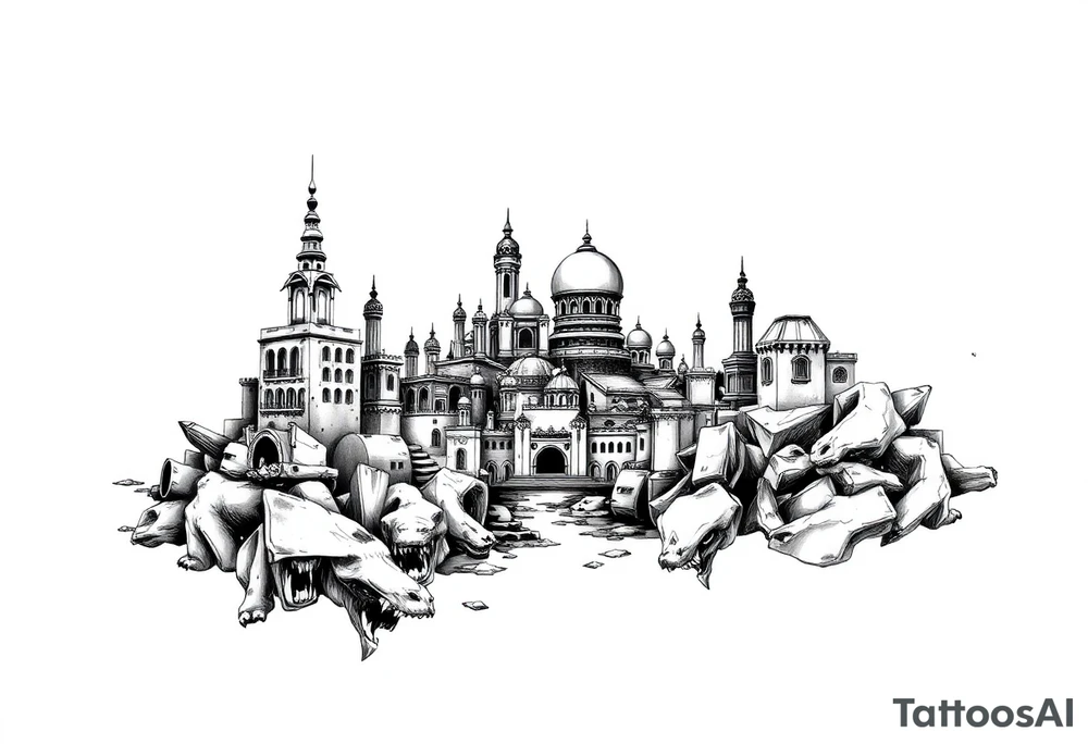 city of 
atlantis tattoo idea