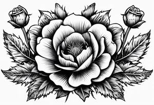 Scottish thistle, 4 leaf clover, english rose tattoo idea