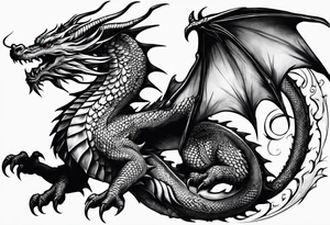 Flying dragon tattoo idea