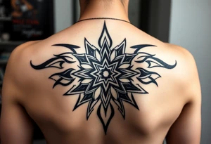 Full female back Mandela tattoo idea